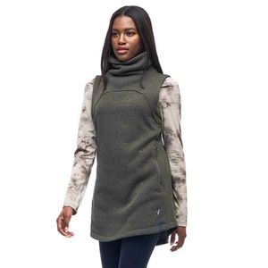 Indyeva Green Cowl Turtleneck Toga Tunic Sleeveless Sweater Vest Medium